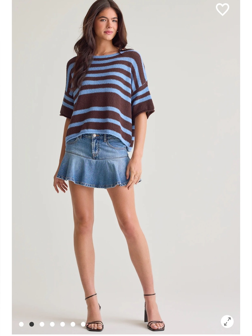 NWT. Altar’d State Virella Ruffle Denim Mini Skort. Size Medium